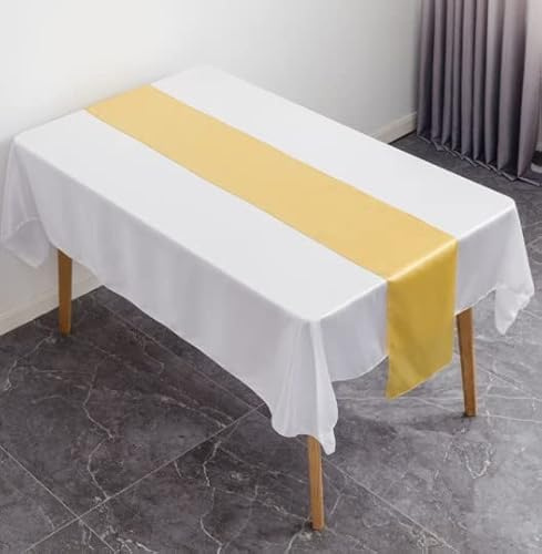 BOBOZHONG Runner da tavola in Raso,Runner da tavola in raso1PCSper Feste, cene, FESTIVITÀ, Cucina, Primavera o Estate (30 cm x275 cm)（Oro）