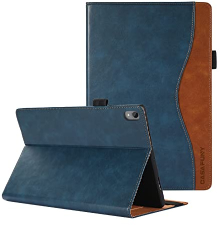 CASAFUNY Hülle für Lenovo Tab P11 / P11 Plus 11 Zoll(TB-J606/TB-J607/TB-J616), Premium PU Leder Schutzhülle Book Cover mit Standfunktion Dokumentschlitze für Lenovo Tab P11 & P11 Plus 2021, Blau