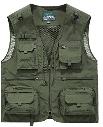 Btmpmcs Men's Multi Pocket Fishing Vest Outdoor Quick Dry Waistcoats Safari Hunting Hiking Gilet Breathable Photography Top Sleeveless Jacket Outerwear