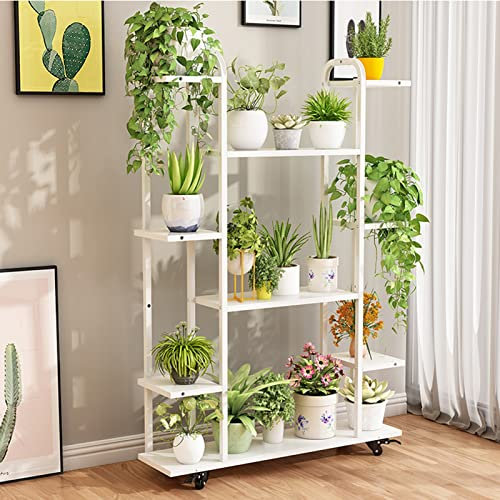 SXBHDM Metall Pflanzentreppe Pflanzenständer Innen Außen Mehrere Blumentreppe Hohes Blumenständer Tiered Blumenregal Großer Pflanzgefäßhalter Leiterregal Dekoratives für Fenster, Garten, Balkon