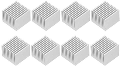 8 Stück Aluminium-Kühlkörper, 40 X 40 X 30 Mm, Kühlkörper, Kühlrippen Für Leiterplatten Und Transistor-Halbleitergeräte Mit 10 Stück Kühlrippen(Without adhesive)