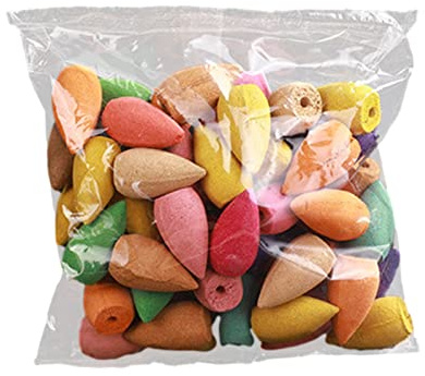 Chaies 100 Stk RüCkfluss RäUcherkegel RäUcherstäBchen Mischen, Reverse Wasserfall Kegel Natürliche Aromatische Räucherkegel Für Luftreinigung Indert AngstzustäNde Und MüDigkeit Für Spa Yoga Meditation