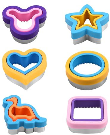 Taglierina per sandwich e sigillante, 6 pezzi, crimpatrice sandwich, stampo in acciaio inox, taglierina per verdure, taglierina per alimenti per bambini, decorazione bento