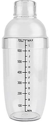 GraSky Botella coctelera anticorrosión de Resina Transparente de 300 ml coctelera para Bares (17 cm)