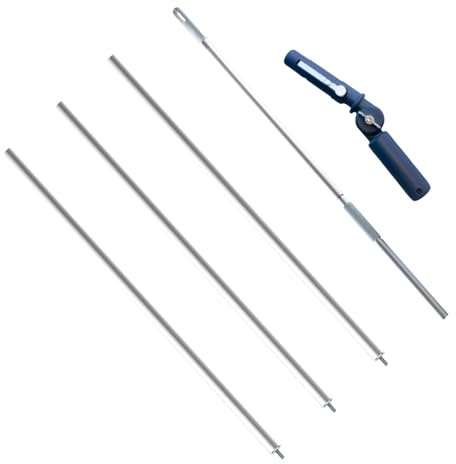 Stiele-Set 5-teilig ERA bis 4,49m I 1x Ha-Ra Teleskop-Stiel verlängerbar 1,14-1,70m & 3X Ha-Ra Verlängerung 0,93m & ERA Adapter I robuster Teleskopstiel ausziehbar