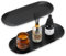 2Pcs Decorative Tray, Stainless Steel Black Tray, Jewellery Tray, Oval Elegant Small Tray Polished Finish, Trinket Tray, Key Tray, Mini Trays Decorative for Jewelly Desserts Snack Coffee Bathroom
