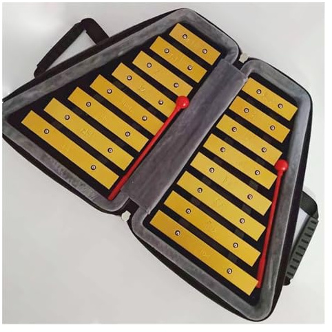 Schlaginstrument 16 Noten Glockenspiel zweireihige Aluminiumplatte mit Tasche