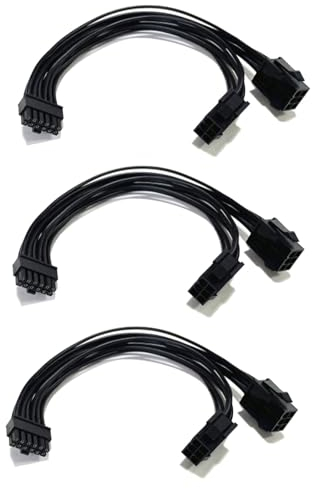 pintoc 3X Cable de Alimentación de Tarjeta de Video GPU Dual de 6 una Mini 12 para RTX30 Series 3070 3080 3090, 7.8 Pulgadas (20 Cm)