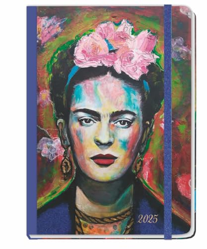 Design Diary Frida A5 - Kalender 2025 - Heye-Verlag - Taschenkalender mit Lesebändchen, Gummibandverschluss und Einstecktasche - 15,2 cm x 21,5 cm
