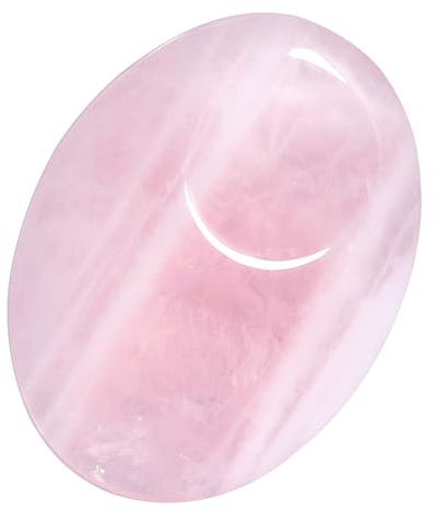 Rosenquarz Handschmeichler Stein Daumenstein Edelstein Heilstein oval | Handschmeichler Edelstein, Glücksbringer Taschenstein gegen Stress und Angst, Reiki Heilstein für Meditation Massage Gua Sha