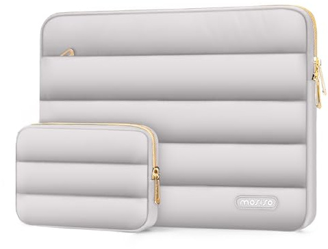 MOSISO Laptop Hülle Tasche 13,3 Zoll, 13-13,3 Zoll Puffy Laptoptasche | Weich, Wasserdicht, Stoßfest für 13-14 MacBook Air M5 M4 M3 M2 M1/Neo (A18)/Pro 14, HP Dell Lenovo Surface, Grau