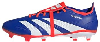 adidas Stivale da calcio unisex Predator League Fold-Over Tongue, erba naturale secca,, Lucid Blue Cloud White Solar Red, 39 1/3 EU