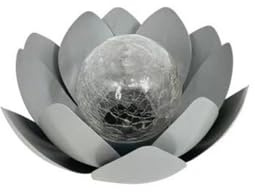 WatioWave Solar-Dekoration kalt aus Metall und Glas, 25 cm, ideal für Gärten und Terrassen, fügt Stil und Atmosphäre im Freien hinzu.