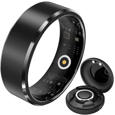 findtime Smartringe für Herren Damen Smart Ring Android IOS Schlaftracker Pulsmesser Schrittzähler Herzfrequenz Fitness Ring Tracker Smartring Fitnessring Fitnesstracker Sport Schwarz Gold Silber