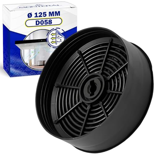 Filtro Cappa Cucina Carboni Attivi Tipo D058 Ø125mm per Aeg 9029798809 | 90421336 1120506172 33005513 per Zanussi per Electrolux - Garanzia di 10 Anni - MONTERAL