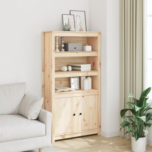 Willood Highboard 80x35x154 cm Massivholz Kiefer