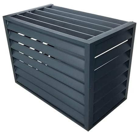 Cubierta de aire acondicionado aluminio, cubierta de bomba de calor, cubierta protectora de aire acondicionado de unidad exterior, cubierta de barandilla, soporte aire acondicionado,Grey-C100*50*70cm