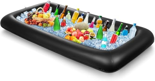 Zempertoopa Gonflable Porte-Boissons, Plateau Gonflable Bar, Support Gonflable de Boisson Piscine, Gonflable Flottant Gobelet,Flottant pour Piscine Porte, Plaisir Aquatique, Plage, fête à (Noir)
