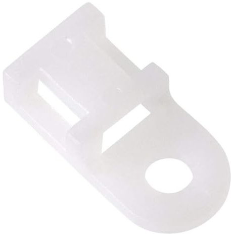 TA-VIGOR 50Pcs Nylon Cable Tie Mount Base, 19.6mmx9.5mmx5mm Saddle Type Mount Wire Holder, Cable Zip Ties, Adjustable Cable Tie Holder with Screws and Ties for Wire and Cable Tidy, White
