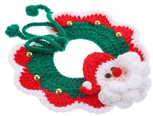 NULYLU Weihnachtsschal Für Hunde Mit Elchmotiv Warmer Strick Schal Für Haustiere Für Kalte Nächte Accessoire Für Fotoshootings