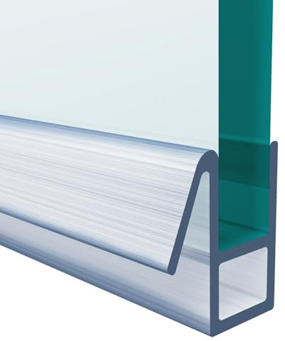Junta transparente para puerta de ducha, 200 cm de largo, para mamparas de ducha y otras piezas de cristal (transparente, 6 – 8 mm)