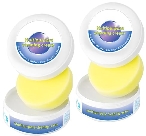 Winuoyang Shoe Cleaner, 2Pcs 2025 New Multi-functional White Shoe Cleaning Cream with Sponge Shoe Whitener for Trainers Stain Removal Shoes Decontaminate Solid Paste