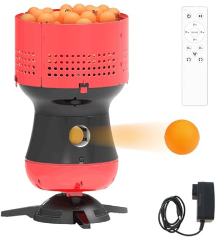 Entraîneur Portable de Tennis de Table avec Réservoir de 90 Balles, Machine d'Entraînement Lance-Balles Automatique, Robot de Tennis de Table, Machine à Ping Pong,Contrôle Sans Fil,Utilisation filaire