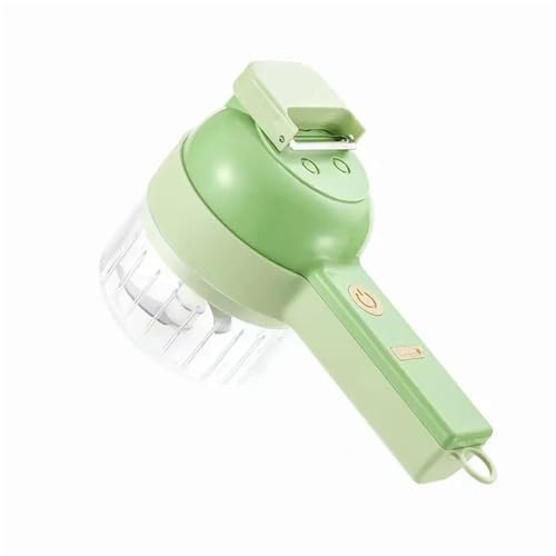 Picadora de ajo eléctrica, Juego De Cortador Verduras Eléctrico 4 En 1, Machacador Ajo Inalámbrico Mano, Picadora Alimentos, Máquina Carne, Pelar Rebanadas,Mini procesador de alimentos
