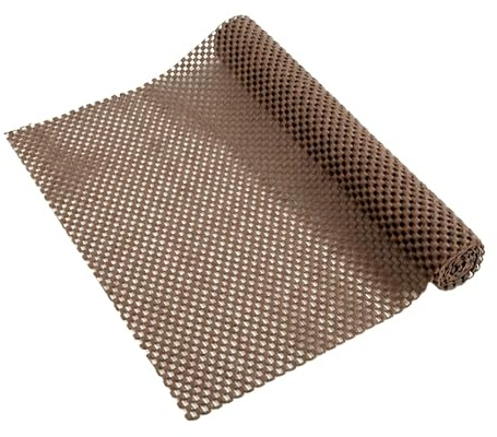 VYNZOR 1 Anti-Rutsch-Matte, perforierte Fußmatte, geeignet für Küche, Regale, Geschirr und Teppiche, leicht zu reinigen, zuschneidbar (45 x 150 cm, braun)