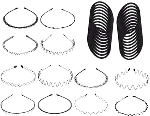 Fascette Metalliche per Donna Comoda, Antiscivolo e Leggera a Forma di | Kit Fascia Ondulata per Famiglia, Uomini, Donne, Corsa, Yoga, Ciclismo, Casa, Interno ed Esterno
