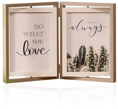 360° Drehbarer Bilderrahmen 10 X 15 cm, Doppelseitigen Fotorahmen Drehen Bilderrahmen Drehbar Doppelseitiger Fotorahmen Doppelseitig mit Acrylglas für 4 Fotos für Schlafzimmer Hochzeiten Oder Jubiläen