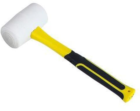 Martillo de goma blanco multiusos de 1000 g, diseño ligero, superficies que no dañan las superficies, perfecto para madera, metal y mazos de goma antideslizantes, renovaciones del hogar