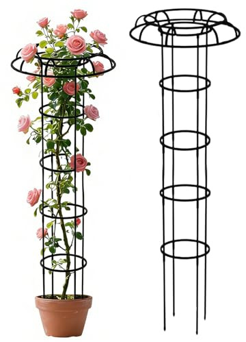 Gartenspalier - Künstlerische Rankhilfe als Säule | Topfpflanzen-Rankhilfe - Für Erbsen, Bohnen, Tomaten, Clematis, Fensterbänke, Balkone, Höfe und Gewächshäuser