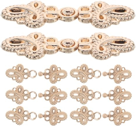 ibasenice Botones de Nudo Hanfu Tradicionales, Cierres Metálicos Vintage para Cheongsam, 10 Piezas Color Dorado Claro, Decorativos Vástago para Ropa y Eventos Formales