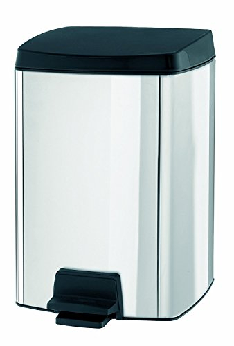 Brabantia Pedal Bin Silent Pattumiera in Acciaio, Rettangolare, 10 l, Inox Lucido