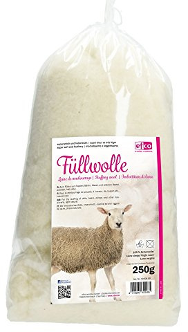 Efco Füllwolle super weich und federnd 250g hell Natur, Wolle, 40 x 20 x 10 cm