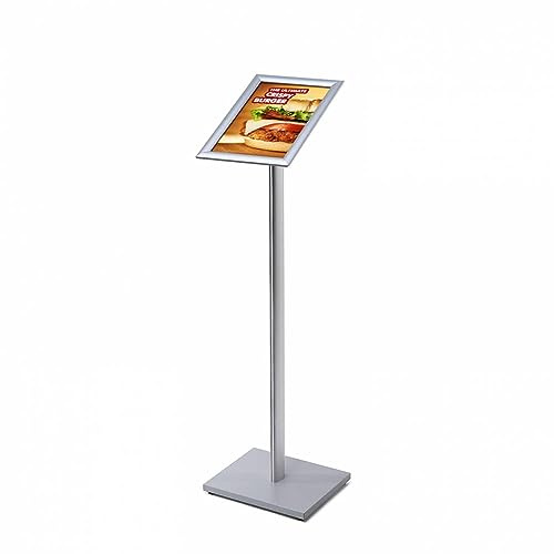 net-xpress PREMIUM Infoständer A4 | Menuboard Alu mit Klapprahmen DIN A4 | im Hoch- & Querformat nutzbar | edles Standprofil + Bodenplatte | Plakatständer Werbeständer Bodenaufsteller Prospektständer