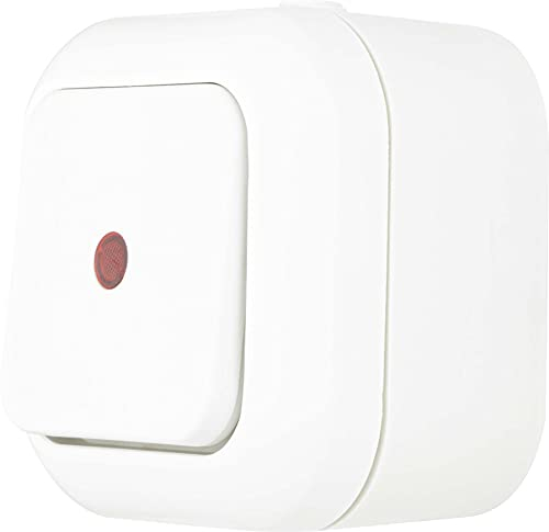 REV 005431 Atlantik, Kontrollschalter Feuchtraum IP44, einpolig, Aufputz, weiss