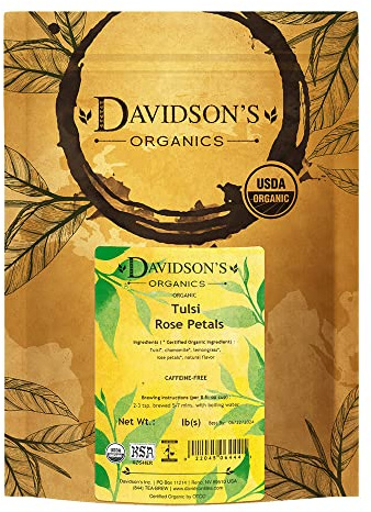 Davidson's Organics, Tulsi Rose Petals, Loose Leaf Tea, 16-Ounce Bag