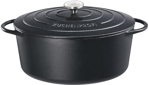 Küchenprofi 0402001031 Bratentopf oval, Provence, Gusseisen, schwarz, 17 x 32,2 x 34,6 cm