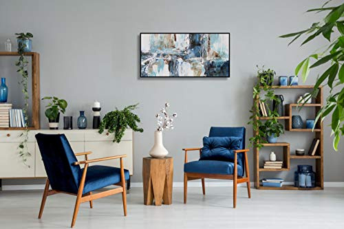 Angie Decoration Atlas Turquesa Marino Cuadro, Acrílico, Azul, 40 x 80 cm