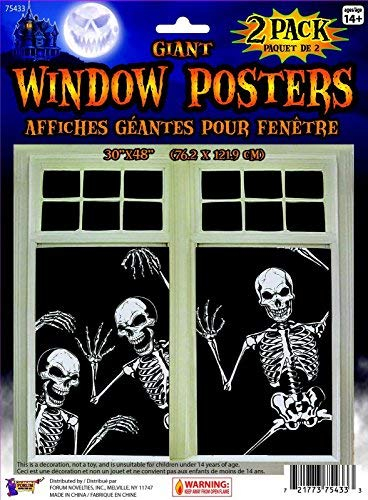 (Ship from USA) Giant Halloween Skeleton Window Poster 2 Pac /ITEM#H3NG UE-EW23D252845