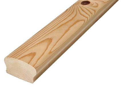 Hobby Legno Corrimano in legno di pino massiccio non trattato, dimensione 68x40x3000 mm, adatto per interno ed esterno