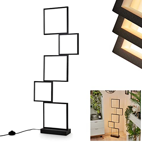 HOFSTEIN LED Lampadaire Bacolod, à intensité variable en métal noir, 34 W, 3400 lm, couleur de lumière 3000 K (blanc chaud), lampadaire à effet lumineux, intensité variable via l'interrupteur à pied