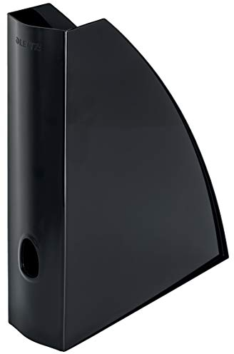 Leitz Stehsammler mit Griffloch, A4, 100% recyclebar, CO2-kompensiert, Blauer Engel zertifiziert, Recycle-Serie, Schwarz, 53260095