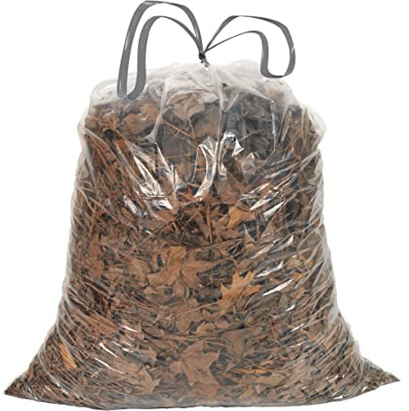 Aluf Plastics - Bolsas de basura transparentes con cordón de 0.8 mil, 76.2 cm x 83.8 cm, paquete de 36 unidades, para el hogar, cocina, baño y oficina