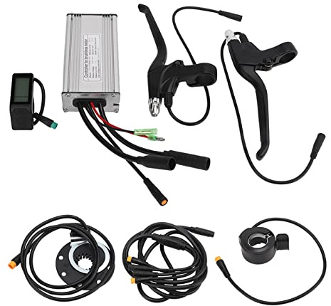 BuyWeek Elektrofahrrad Brushless Motor Controller Kit, 36V 48V 500W KT 22A Bürstenlose Motor Controller LCD4 Anzeigefeld 130X Daumengas Bremshebel 8C Power Assist Sensor Kit für E-Bike
