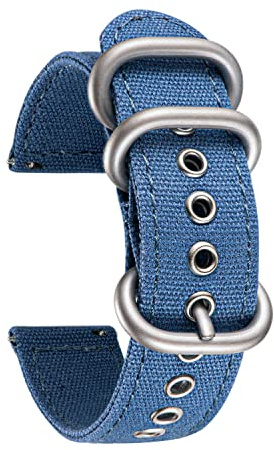 BINLUN Segeltuch Uhrenarmband 18mm 20mm 22mm 24mm Stoff Uhrenarmbänder Schnellverschluss Smartwatch Armband Ersatzarmbänder Militär Uhrband Sailcloth Outdoor Strap Textil für Herren