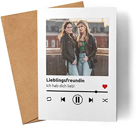 Kiddle-Design Song Cover Karte Foto Playlist Musikbild Personalisiertes Geschenk Bild im Spotify Musik Cover Design Fotogeschenke Beste Freundin