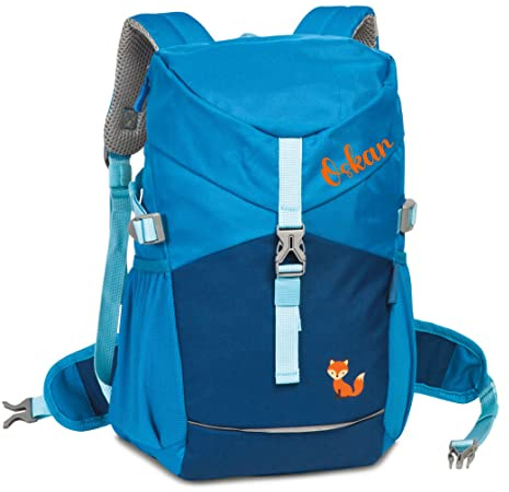minimutz Wander-Rucksack Kinder | Kinderrucksack Outdoor mit Name | Personalisierter Rucksack Mädchen Jungen mit Tier Motiv | Reise-Rucksack recycelt ab 3 Jahren